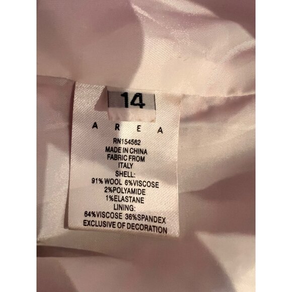 AREA Embellished crystal grape FUCHSIA Wool Blend Mini Dress Size 14 - Picture 10 of 13